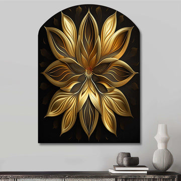 Glamourous Lily On Black I - Asymmetric Metal Wall Art